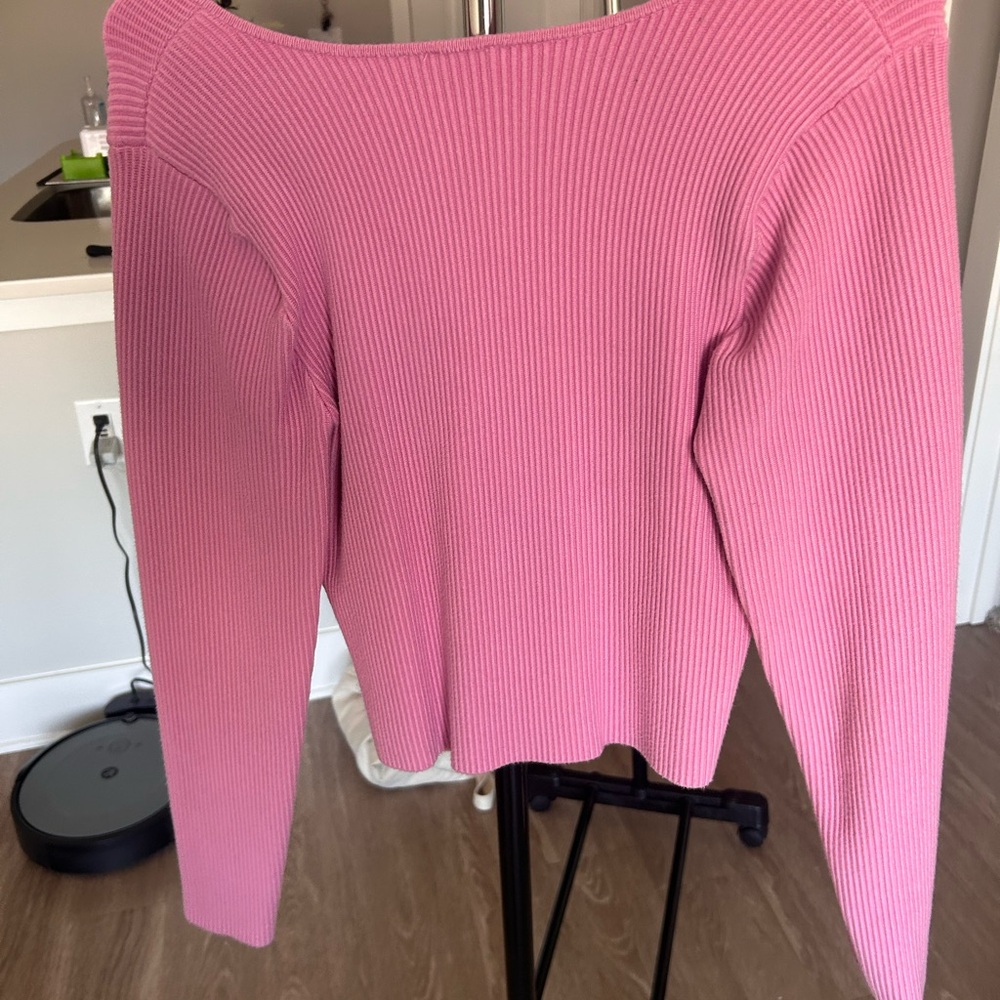 Abercrombie & Fitch Pink Off-the-Shoulder Sweater